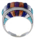 Southwest Jewelry Multicolor Sterling Silver Ring Size 9-1/2 AX37450